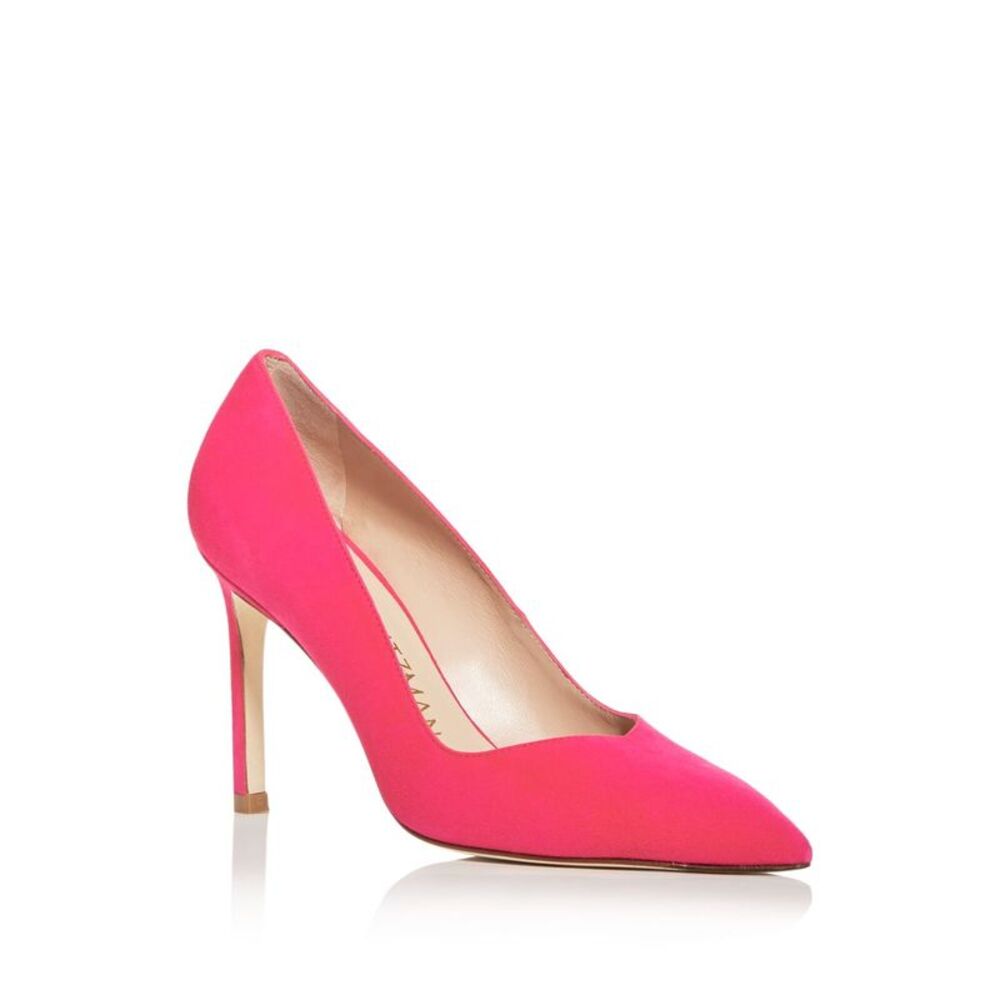 STUART WEITZMAN Womens Pink Padded Anny Stiletto Slip On Leather Dress Pumps 5.5